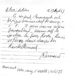 Nomination de Pierre MARCAULT par le Capitaine ROMANS (il signe ROMAND) comme chef de Camp, codé CRISTAL III. Note manuscrite du 13/08/43, source : Pi